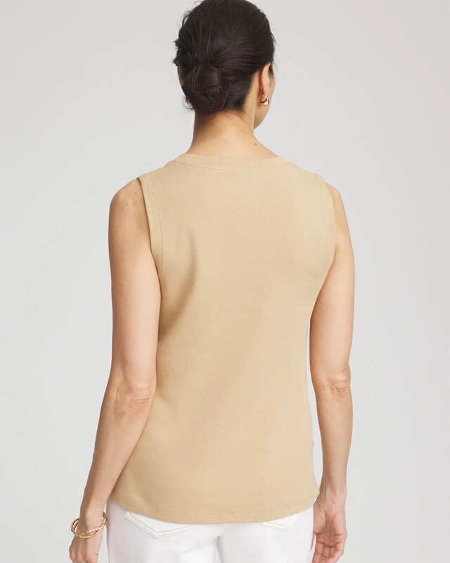Sleeveless V-Neck Button Tank - image 3